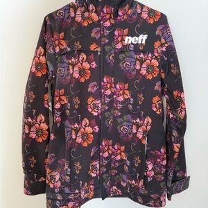 Neff Women's Floral Ski Jacket - Black and Purple